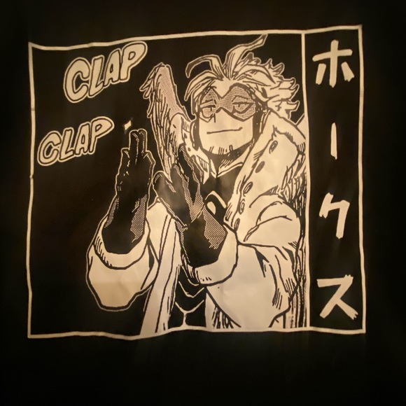 My Hero Academia Hawks Anime Hoodie Unisex Adult Medium Black/white MHA - Picture 3 of 4